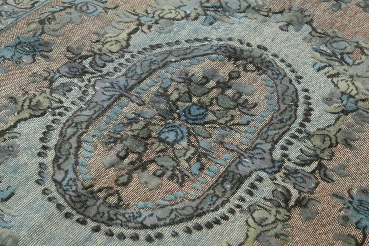 Oyma Mavi Pamuk Üzerine Yün El Dokuma Kilim-180x283 - Görsel 5