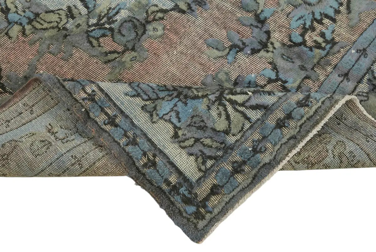 Oyma Mavi Pamuk Üzerine Yün El Dokuma Kilim-180x283 - Görsel 6