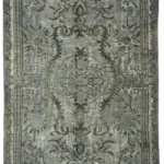 Oyma Gri Pamuk Üzerine Yün El Dokuma Kilim-183x283