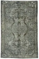 Oyma Gri Pamuk Üzerine Yün El Dokuma Kilim-183x283