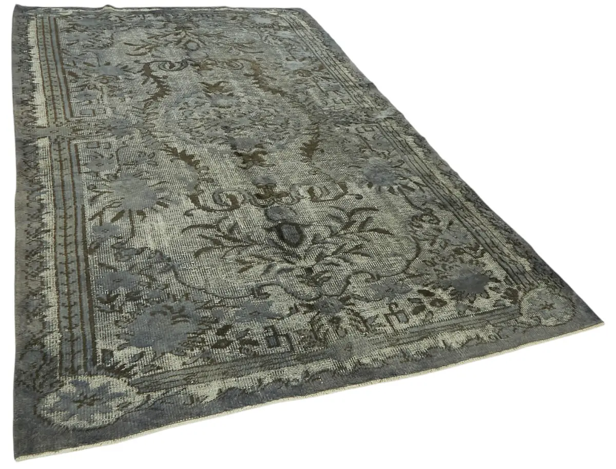 Oyma Gri Pamuk Üzerine Yün El Dokuma Kilim-183x283 - Görsel 2