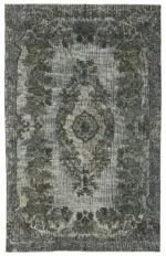 Oyma Mavi Pamuk Üzerine Yün El Dokuma Kilim-178x285