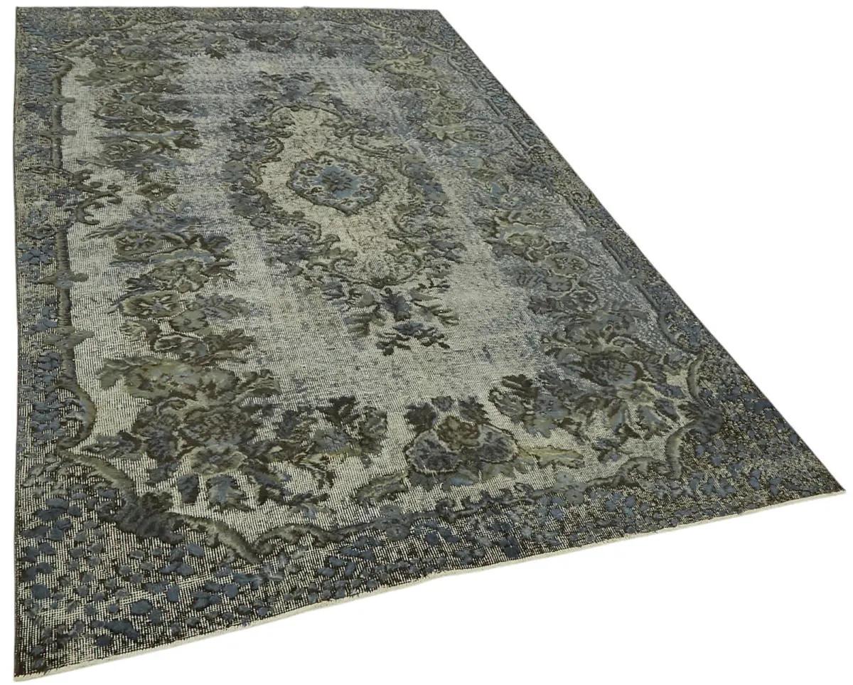 Oyma Mavi Pamuk Üzerine Yün El Dokuma Kilim-178x285 - Görsel 2