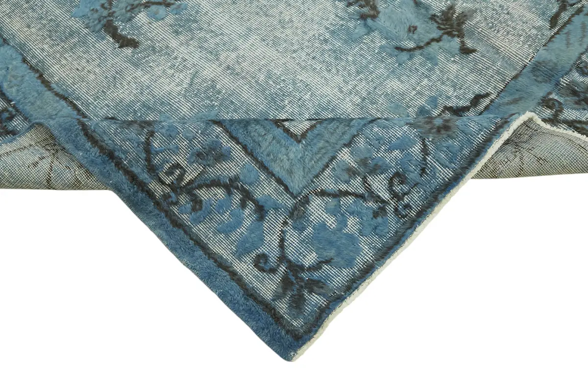 Oyma Mavi Pamuk Üzerine Yün El Dokuma Kilim-213x305 - Görsel 6