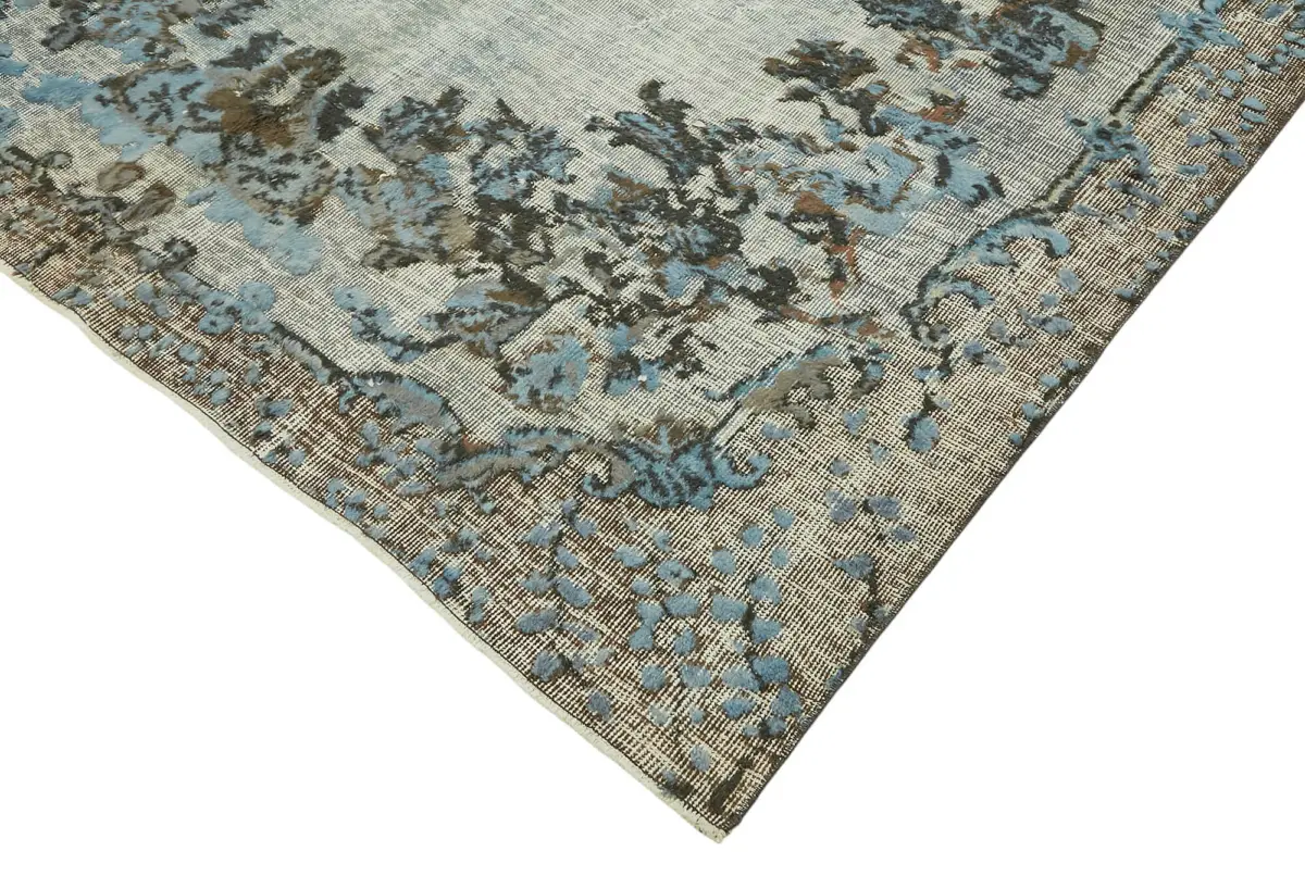 Oyma Mavi Pamuk Üzerine Yün El Dokuma Kilim-188x326 - Görsel 4