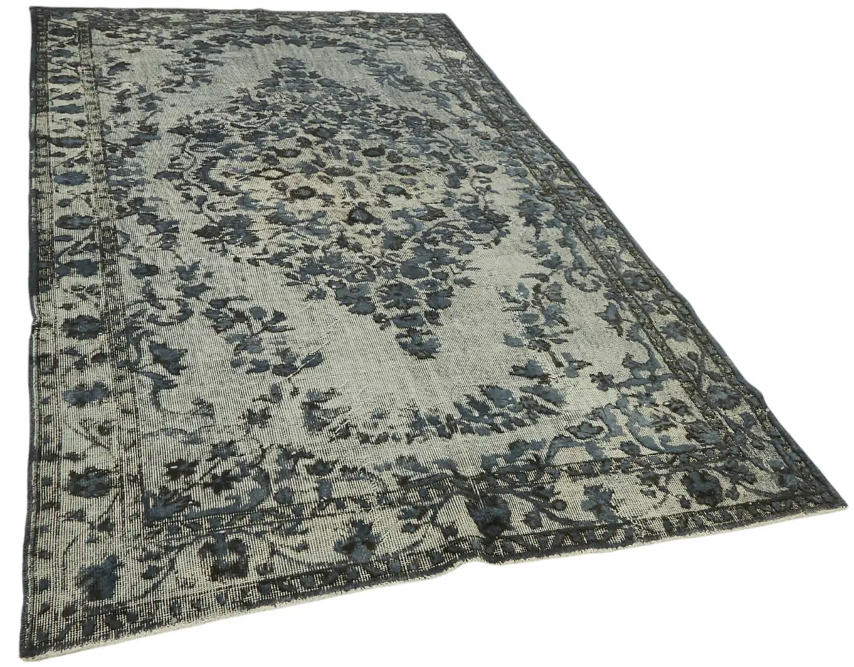 Oyma Mavi Pamuk Üzerine Yün El Dokuma Kilim-172x321 - Görsel 2