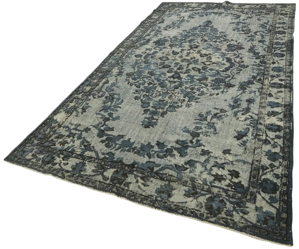 Oyma Mavi Pamuk Üzerine Yün El Dokuma Kilim-172x321 - Görsel 3