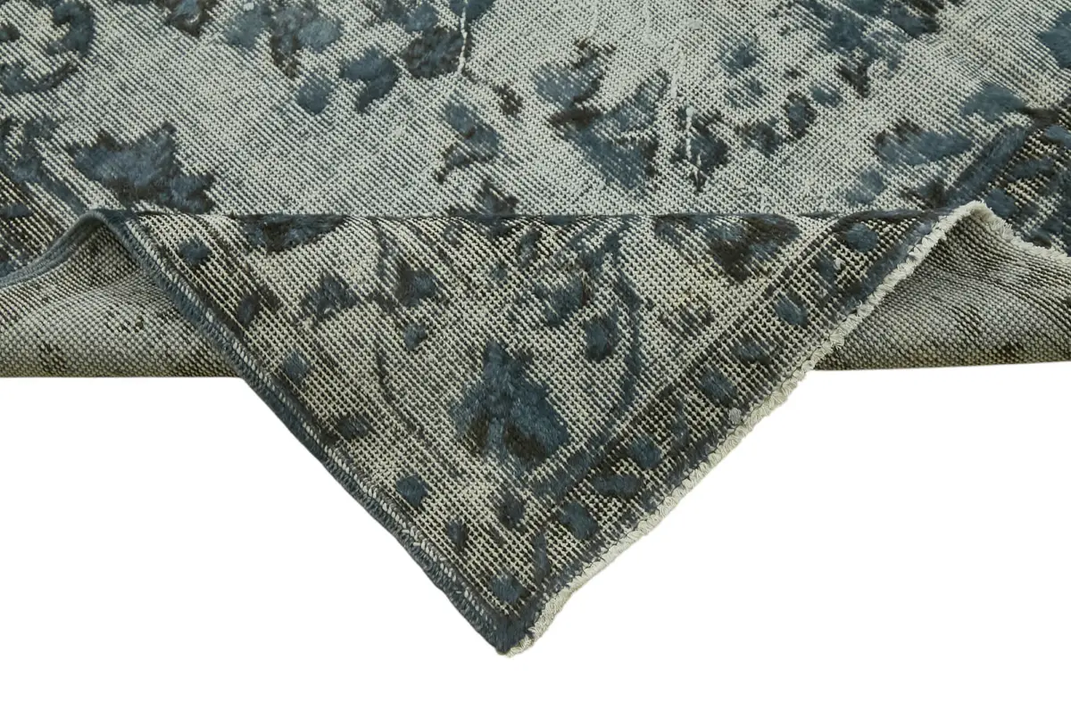 Oyma Mavi Pamuk Üzerine Yün El Dokuma Kilim-172x321 - Görsel 6