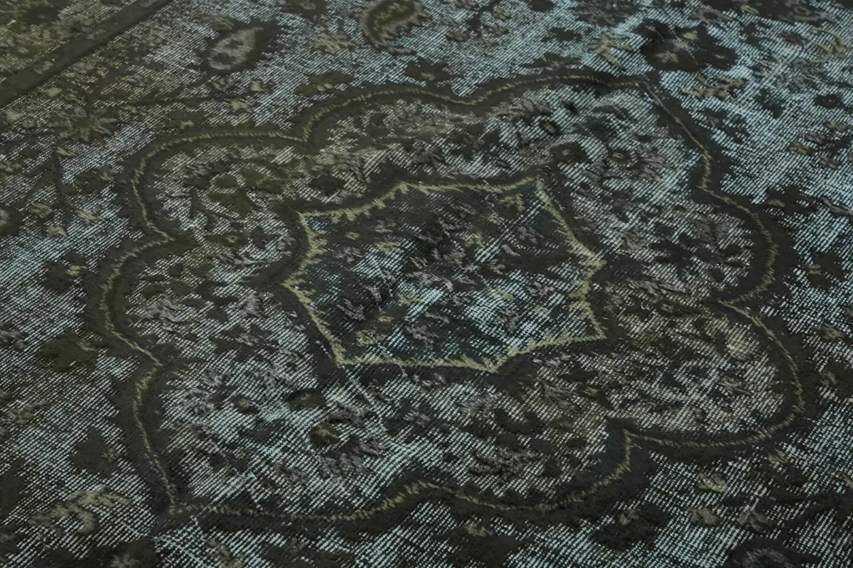 Oyma Siyah Pamuk Üzerine Yün El Dokuma Kilim-196x314 - Görsel 5