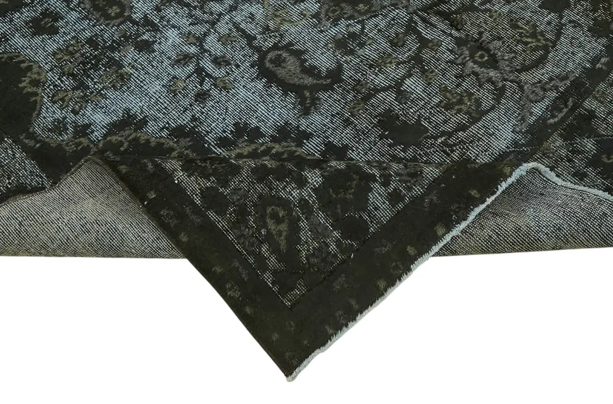 Oyma Siyah Pamuk Üzerine Yün El Dokuma Kilim-196x314 - Görsel 6