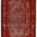 Oyma Kırmızı Pamuk Üzerine Yün El Dokuma Kilim-195x291