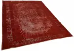 Oyma Kırmızı Pamuk Üzerine Yün El Dokuma Kilim-195x291 - Görsel 2