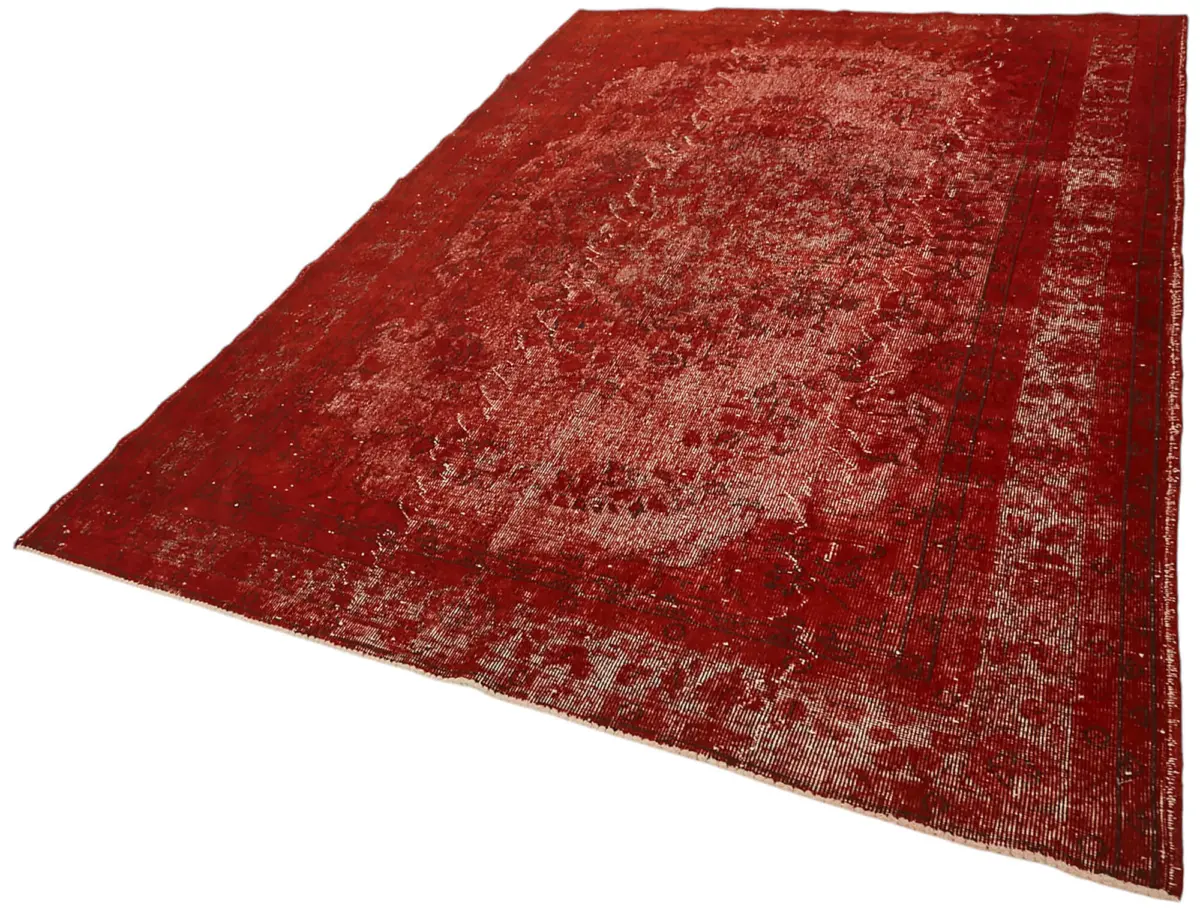 Oyma Kırmızı Pamuk Üzerine Yün El Dokuma Kilim-195x291 - Görsel 3
