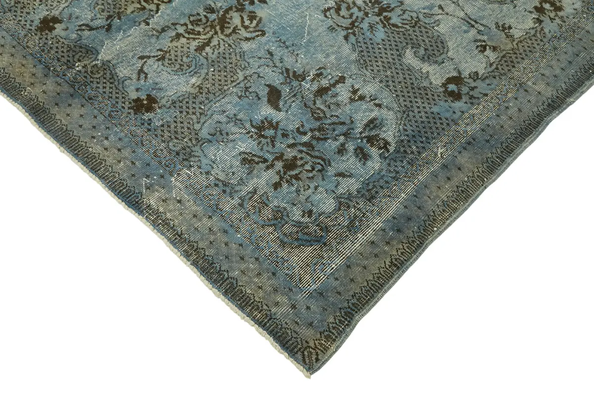 Oyma Mavi Pamuk Üzerine Yün El Dokuma Kilim-195x288 - Görsel 4