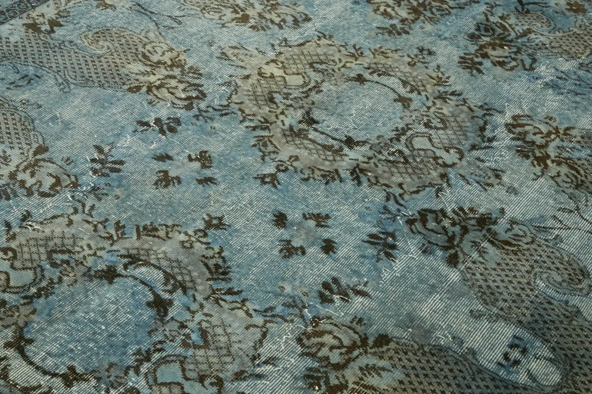 Oyma Mavi Pamuk Üzerine Yün El Dokuma Kilim-195x288 - Görsel 5