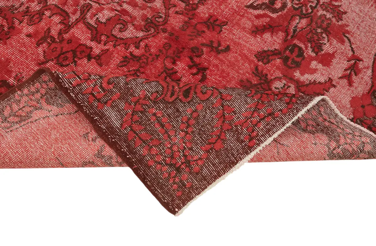 Oyma Kırmızı Pamuk Üzerine Yün El Dokuma Kilim-180x278 - Görsel 6