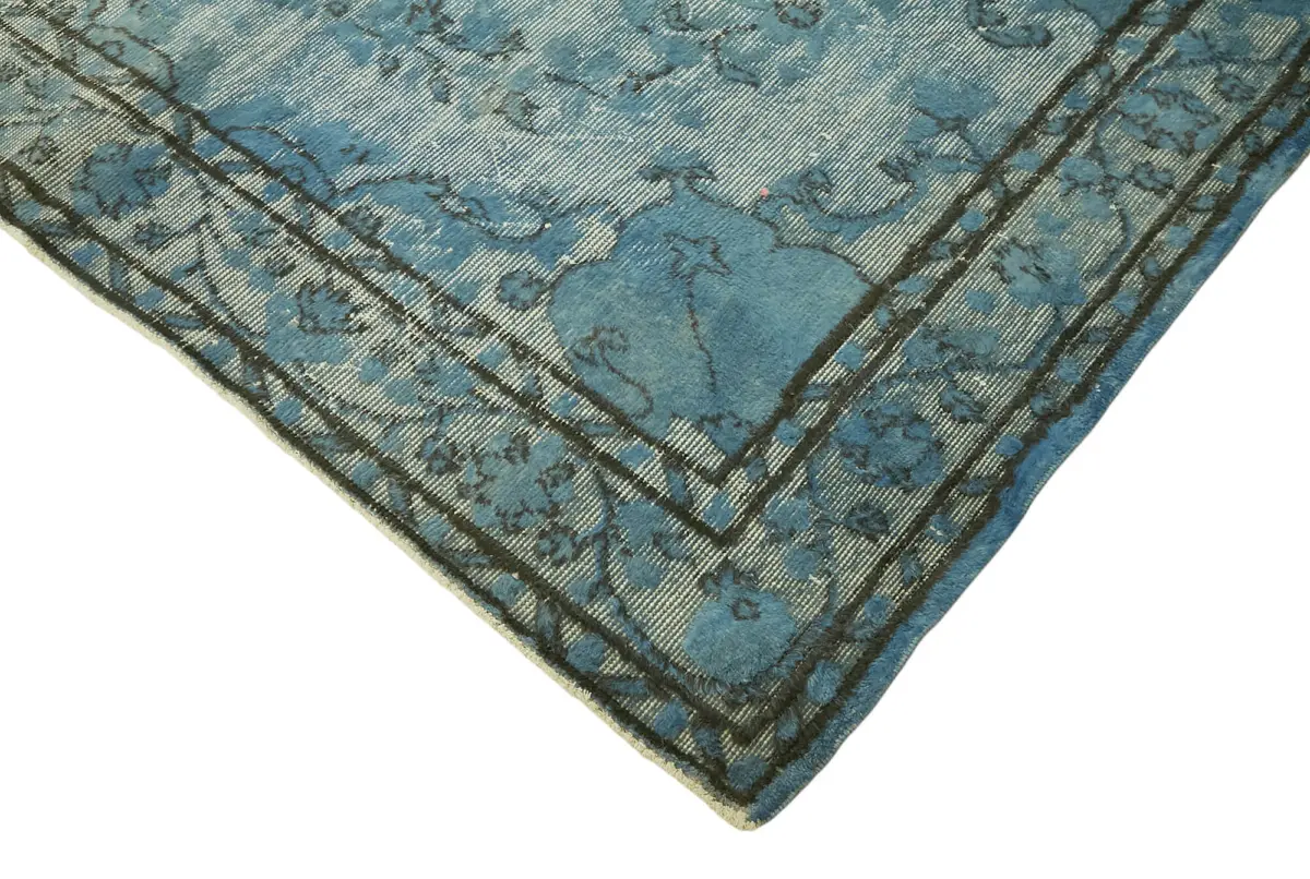 Oyma Mavi Pamuk Üzerine Yün El Dokuma Kilim-184x305 - Görsel 4