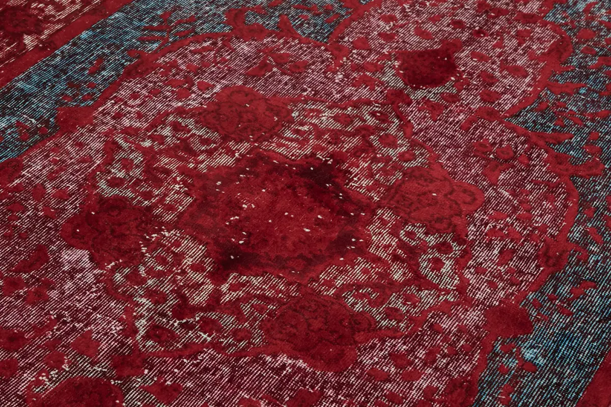 Oyma Kırmızı Pamuk Üzerine Yün El Dokuma Kilim-153x248 - Görsel 5