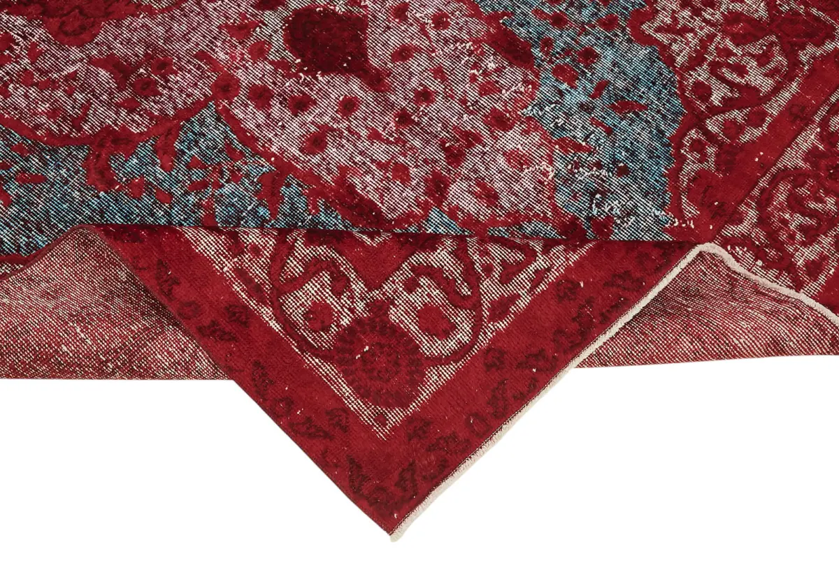 Oyma Kırmızı Pamuk Üzerine Yün El Dokuma Kilim-153x248 - Görsel 6