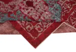 Oyma Kırmızı Pamuk Üzerine Yün El Dokuma Kilim-153x248 - Görsel 6