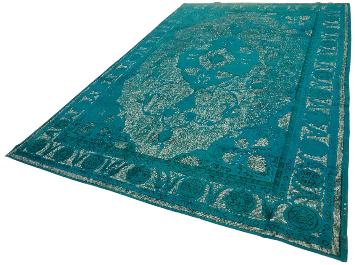 Oyma Turkuaz Pamuk Üzerine Yün El Dokuma Kilim-223x358 - Görsel 3