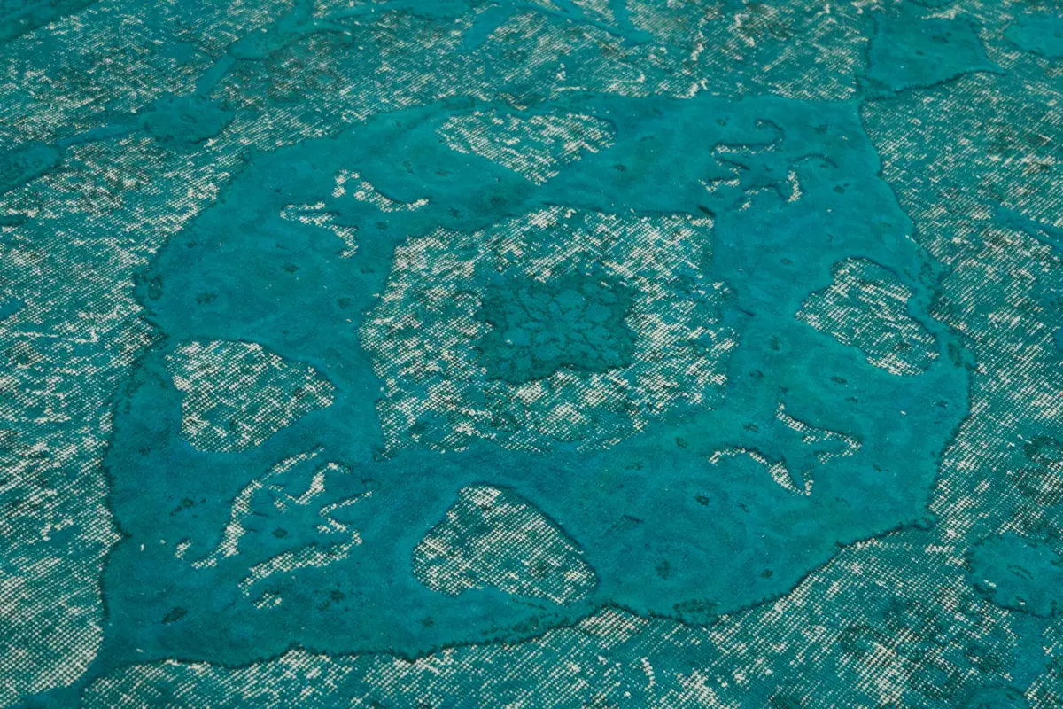 Oyma Turkuaz Pamuk Üzerine Yün El Dokuma Kilim-223x358 - Görsel 5