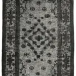 Oyma Siyah Pamuk Üzerine Yün El Dokuma Kilim-182x318
