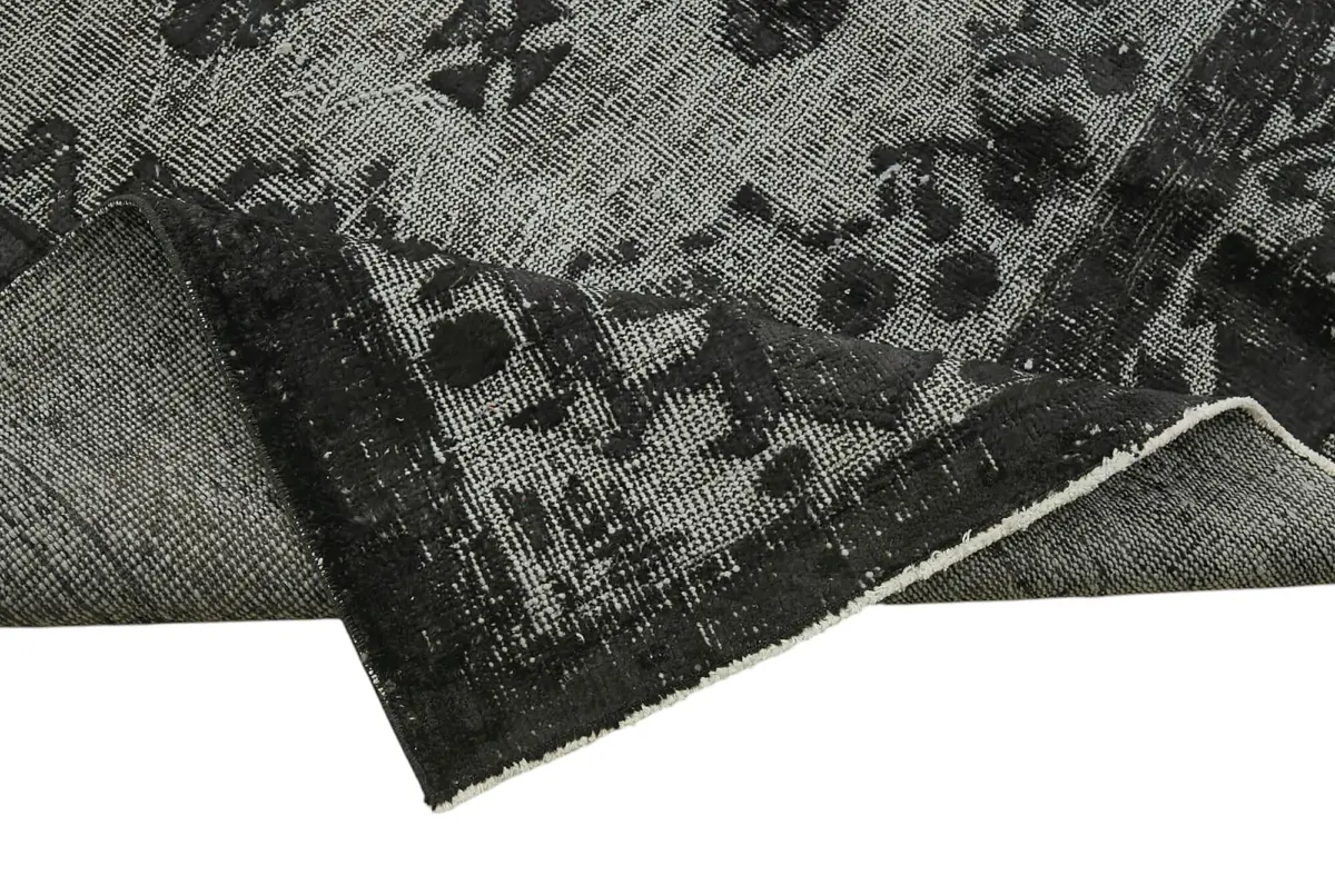 Oyma Siyah Pamuk Üzerine Yün El Dokuma Kilim-182x318 - Görsel 6