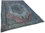 Oyma Mavi Pamuk Üzerine Yün El Dokuma Kilim-191x300 - Görsel 2