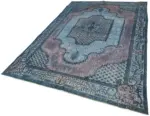 Oyma Mavi Pamuk Üzerine Yün El Dokuma Kilim-191x300 - Görsel 3