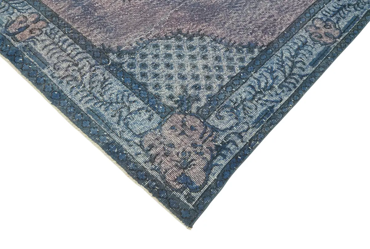 Oyma Mavi Pamuk Üzerine Yün El Dokuma Kilim-191x300 - Görsel 4