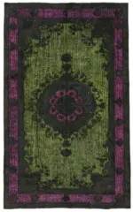 Oyma Siyah Pamuk Üzerine Yün El Dokuma Kilim-168x282