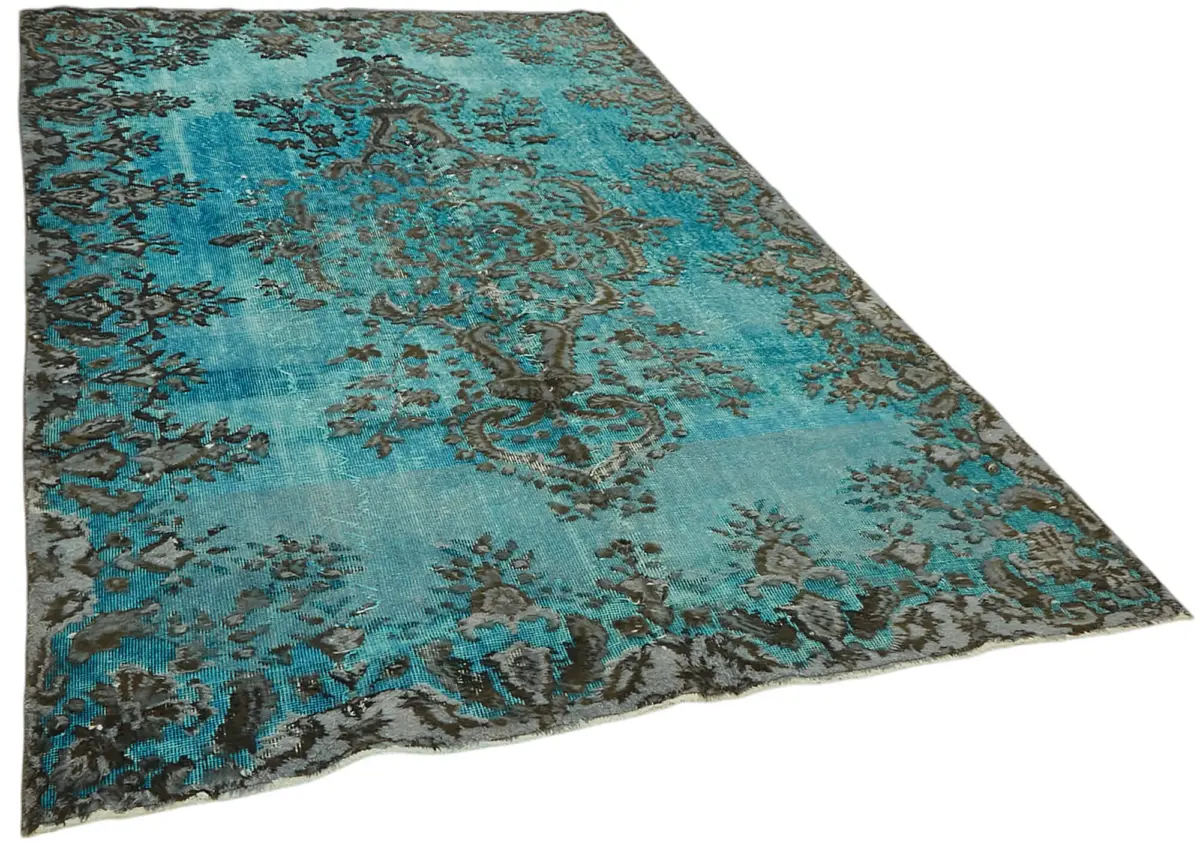 Oyma Turkuaz Pamuk Üzerine Yün El Dokuma Kilim-180x286 - Görsel 2