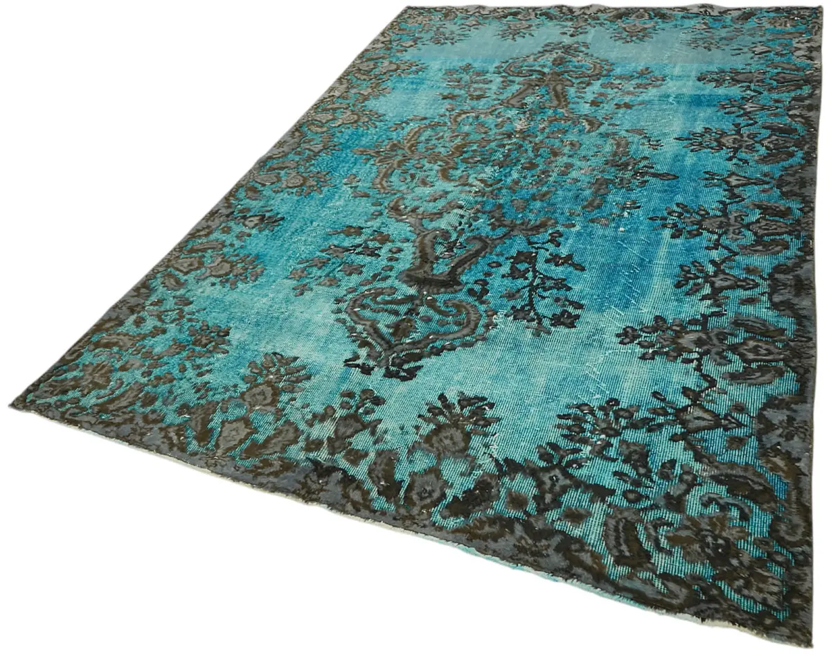 Oyma Turkuaz Pamuk Üzerine Yün El Dokuma Kilim-180x286 - Görsel 3