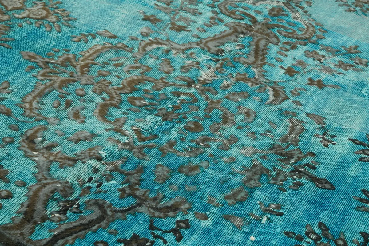 Oyma Turkuaz Pamuk Üzerine Yün El Dokuma Kilim-180x286 - Görsel 5