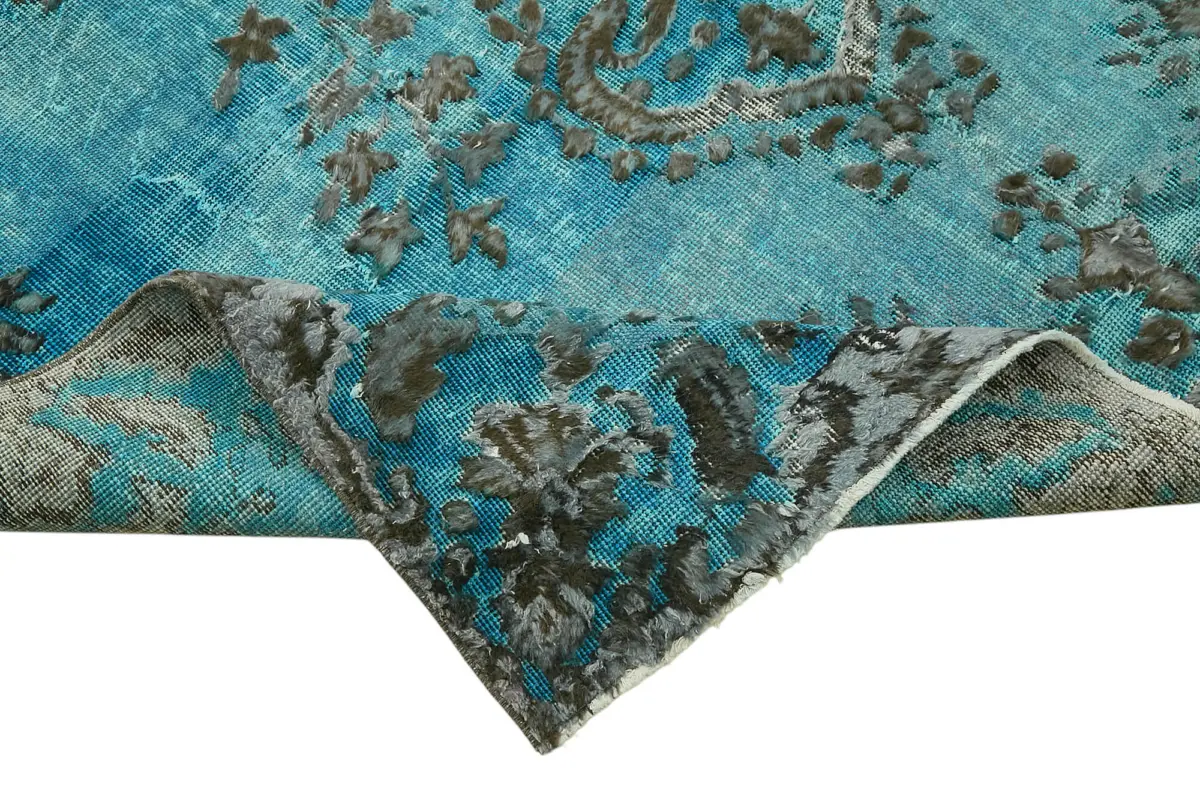 Oyma Turkuaz Pamuk Üzerine Yün El Dokuma Kilim-180x286 - Görsel 6