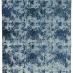 Oyma Mavi Pamuk Üzerine Yün El Dokuma Kilim-162x268