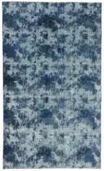 Oyma Mavi Pamuk Üzerine Yün El Dokuma Kilim-162x268