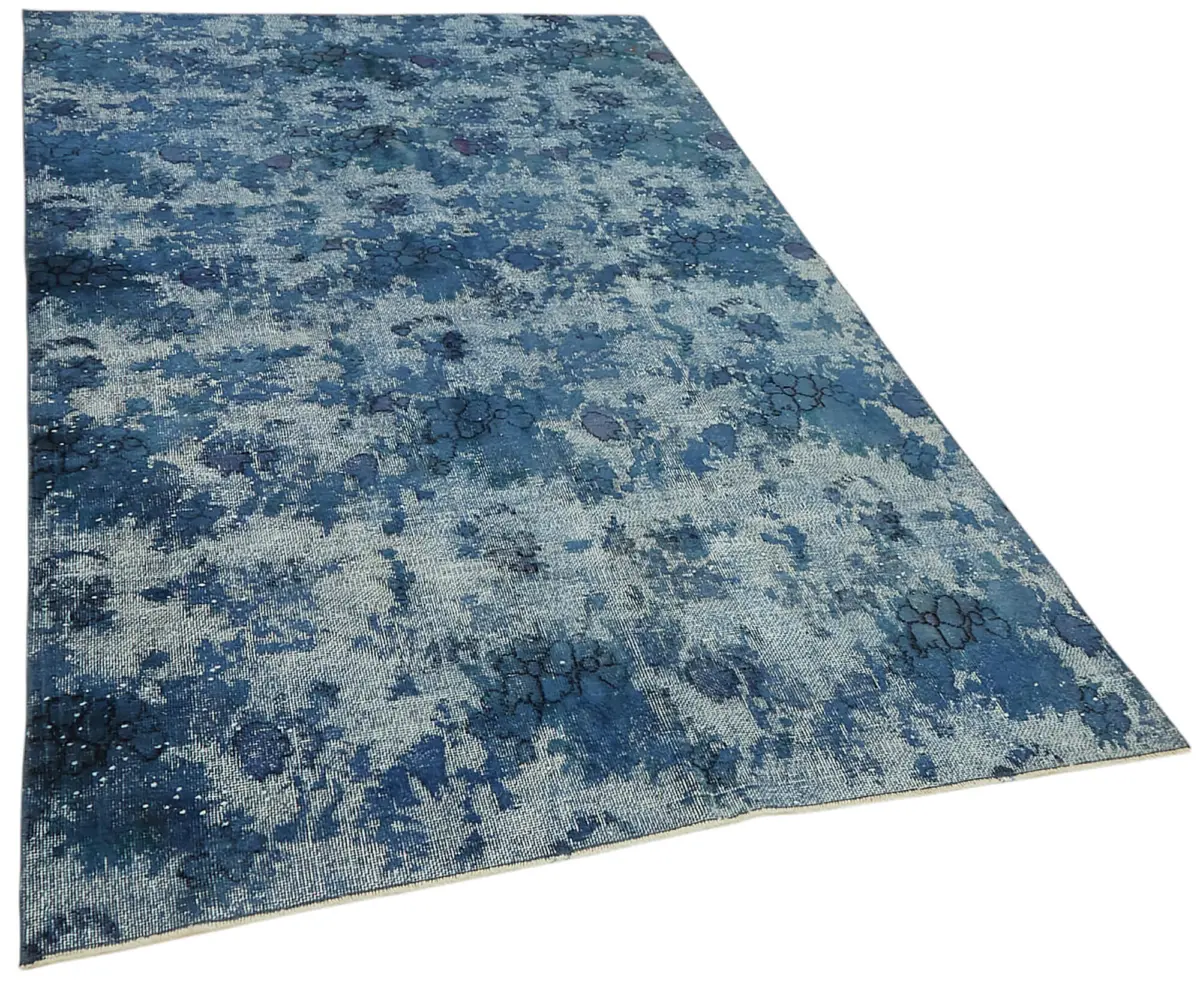 Oyma Mavi Pamuk Üzerine Yün El Dokuma Kilim-162x268 - Görsel 2