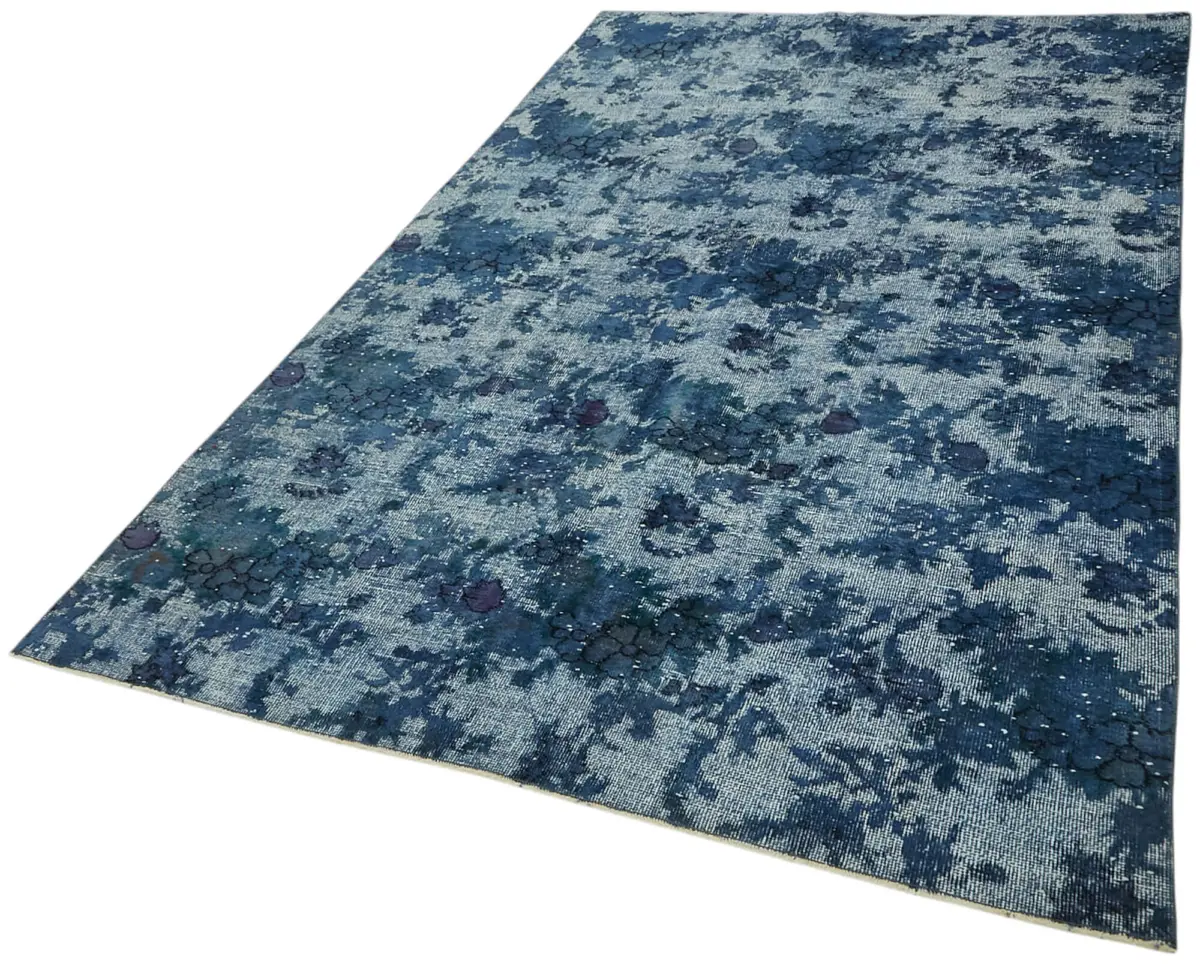 Oyma Mavi Pamuk Üzerine Yün El Dokuma Kilim-162x268 - Görsel 3