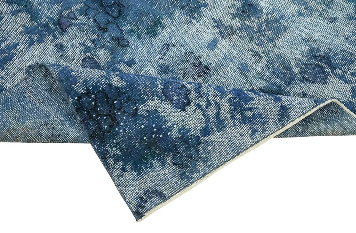 Oyma Mavi Pamuk Üzerine Yün El Dokuma Kilim-162x268 - Görsel 6