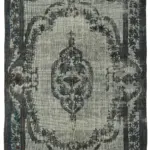 Oyma Gri Pamuk Üzerine Yün El Dokuma Kilim-160x265