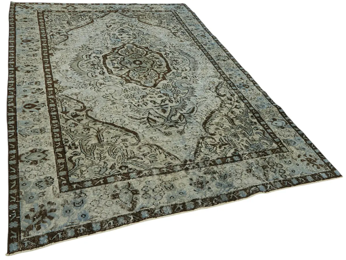 Oyma Mavi Pamuk Üzerine Yün El Dokuma Kilim-181x270 - Görsel 2