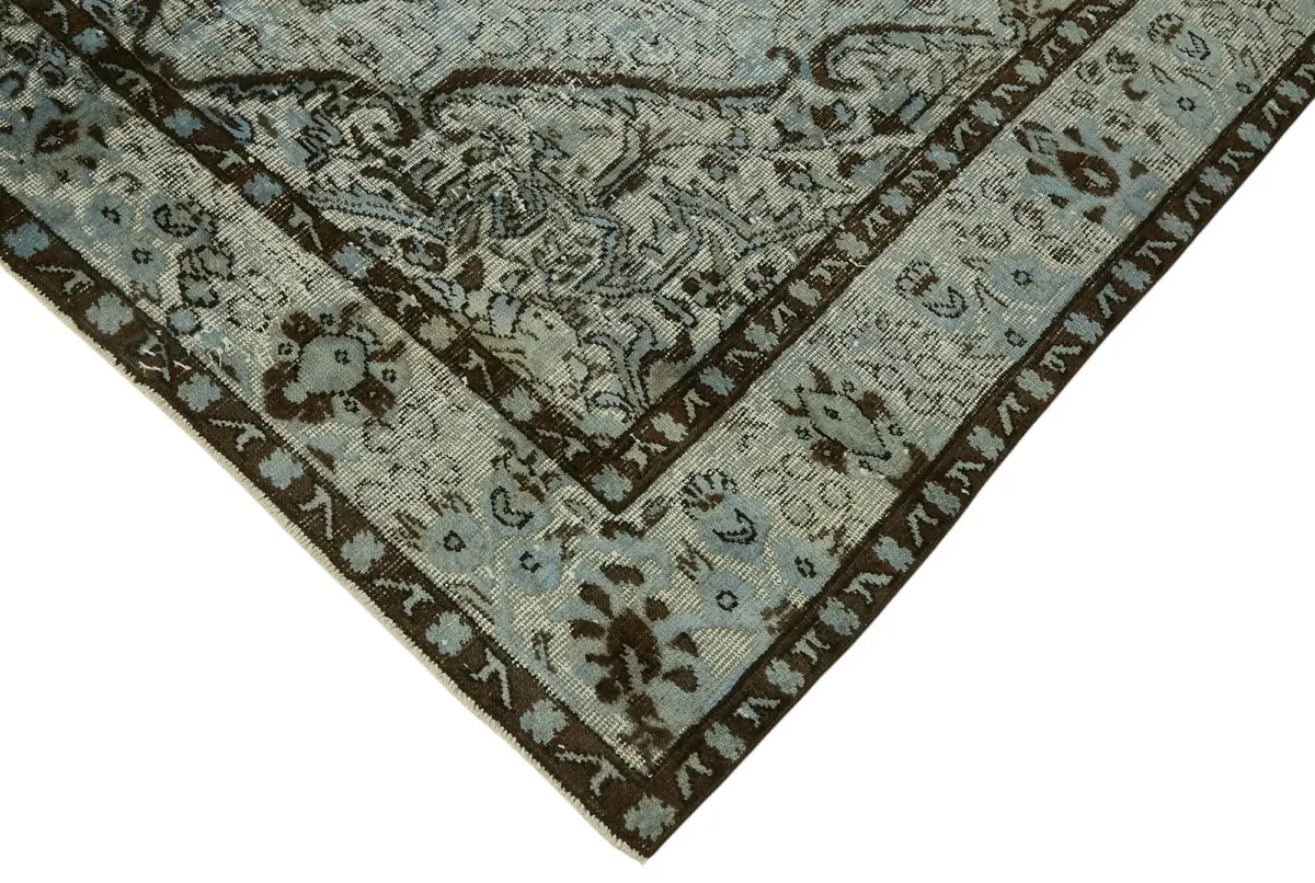 Oyma Mavi Pamuk Üzerine Yün El Dokuma Kilim-181x270 - Görsel 4