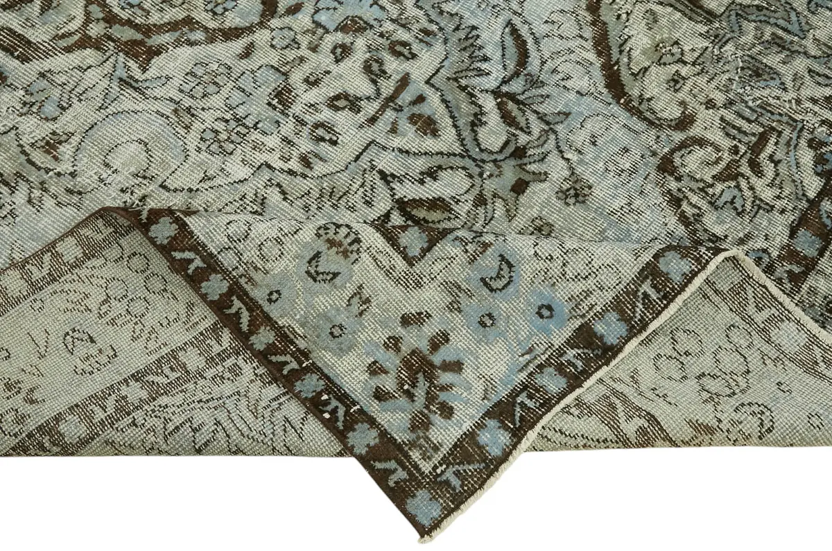 Oyma Mavi Pamuk Üzerine Yün El Dokuma Kilim-181x270 - Görsel 6