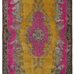 Oyma Kahverengi Pamuk Üzerine Yün El Dokuma Kilim-177x303