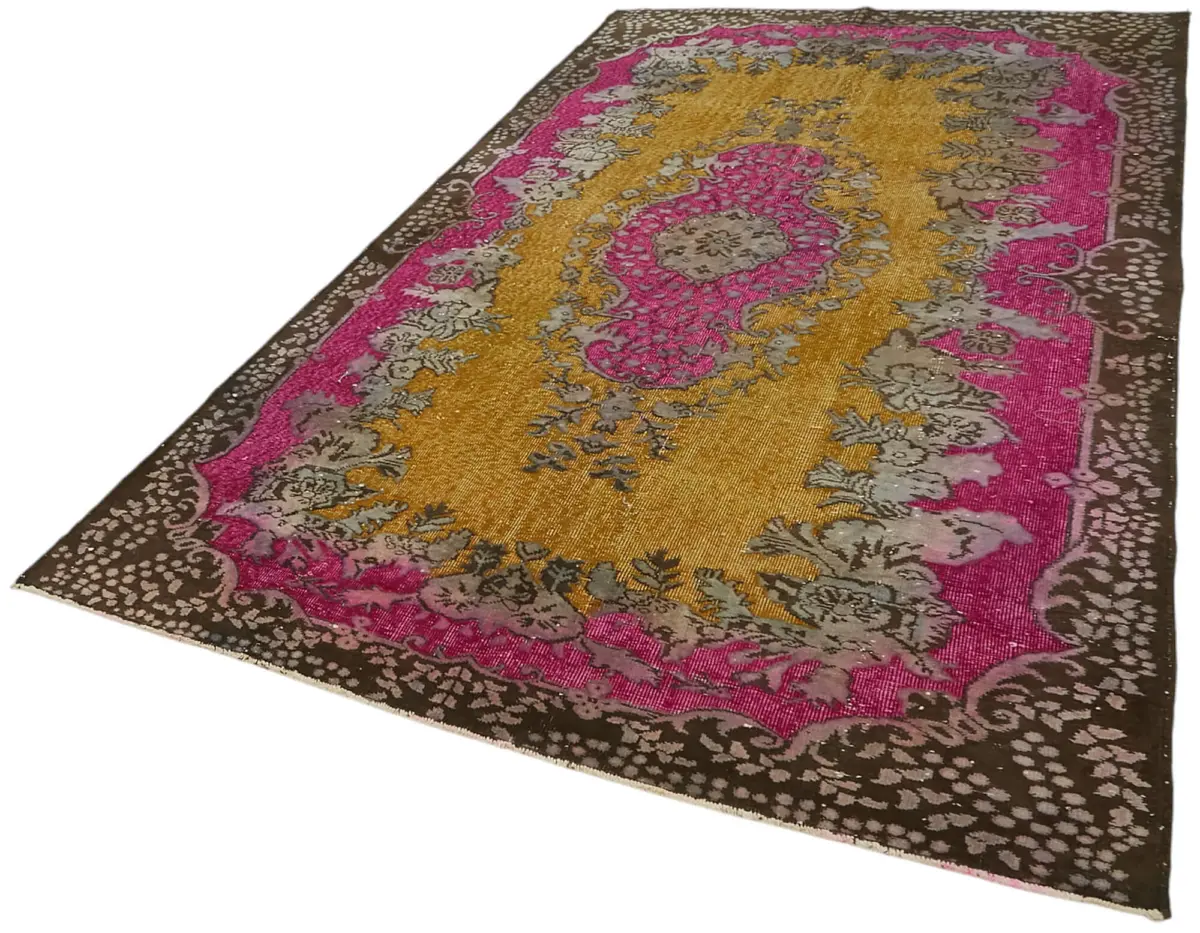 Oyma Kahverengi Pamuk Üzerine Yün El Dokuma Kilim-177x303 - Görsel 3