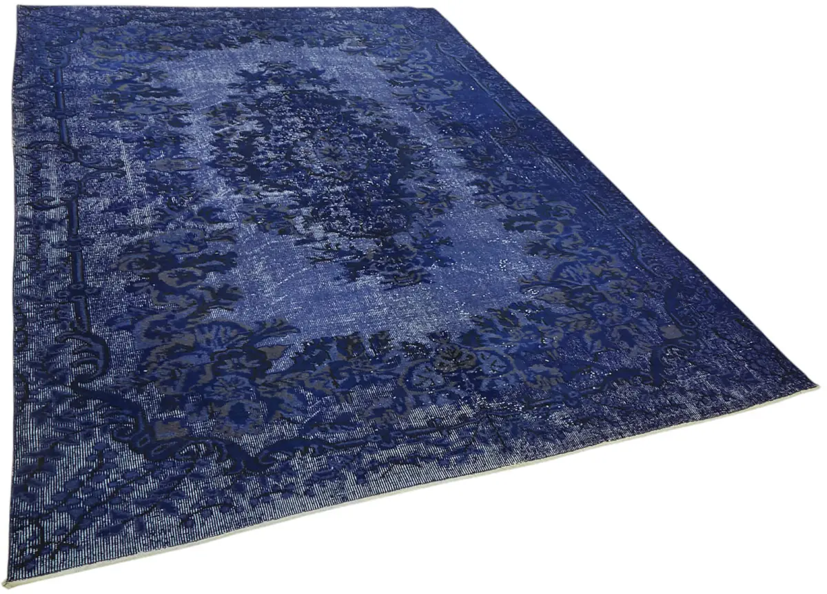 Oyma Mavi Pamuk Üzerine Yün El Dokuma Kilim-201x293 - Görsel 2