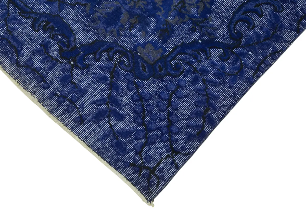 Oyma Mavi Pamuk Üzerine Yün El Dokuma Kilim-201x293 - Görsel 4