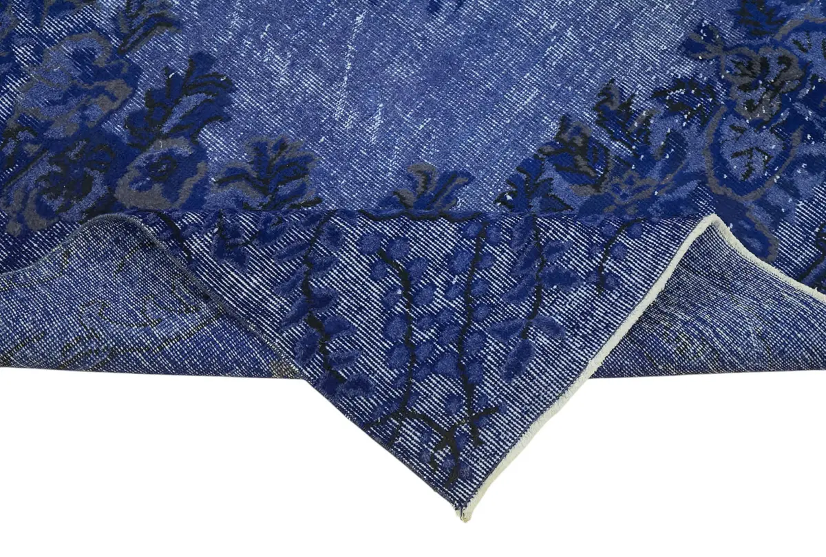 Oyma Mavi Pamuk Üzerine Yün El Dokuma Kilim-201x293 - Görsel 6